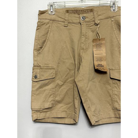 Original Paperbacks Men's Tan/Khaki Cargo Shorts 29" Waist 10" Inseam NWT - Picture 3 of 9